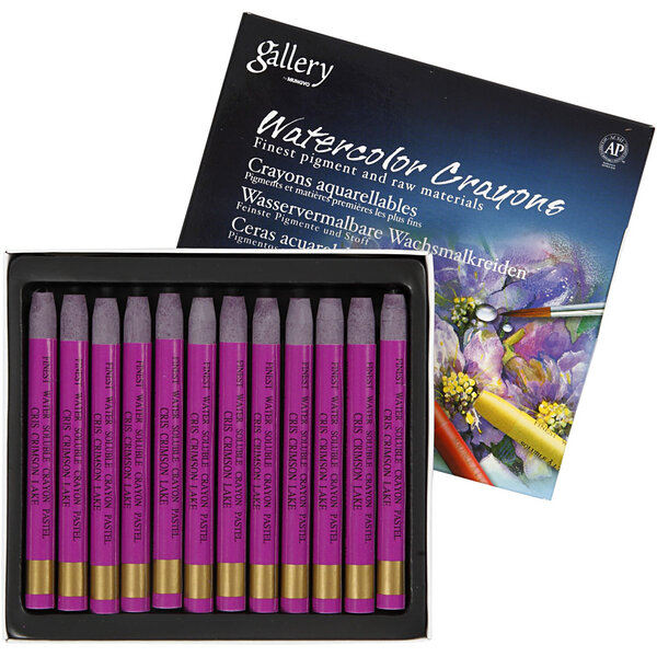 Mungyo Aquarelkrijt, L: 9,3 cm, dikte 8 mm, donkelroze (314), 12 stuk/ 1 doos