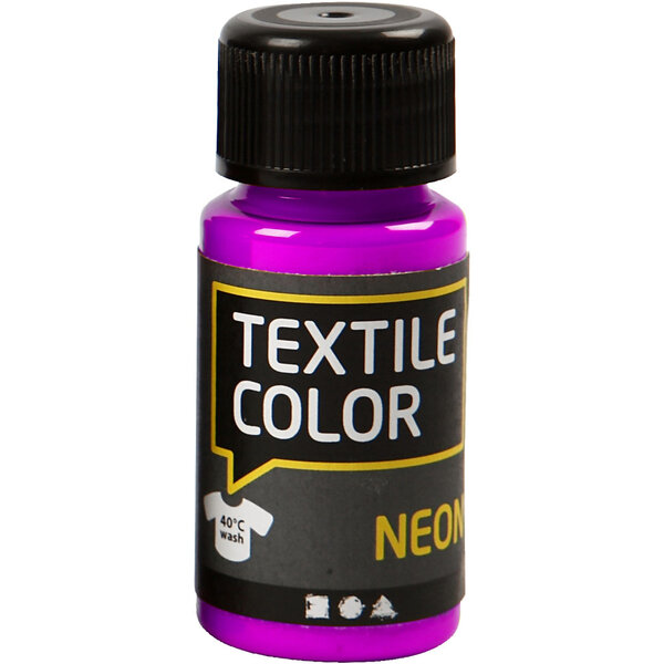 Creativ Company Textielkleur, neonpaars, 50 ml/ 1 fles