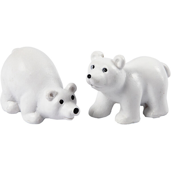 Creativ Company Miniatuur figuren, H: 30 mm, L: 45 mm, wit, 2 stuk/ 1 doos