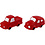Creativ Company Miniatuur figuren, H: 20 mm, L: 40 mm, rood, 2 stuk/ 1 doos