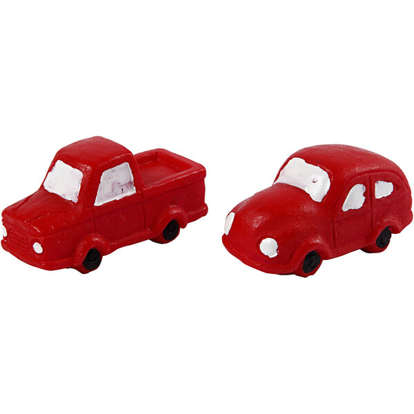 Creativ Company Miniatuur figuren, H: 20 mm, L: 40 mm, rood, 2 stuk/ 1 doos
