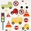 Creativ Company Rub-on Stickers, transport, vel 12,2x15,3 cm, 1 doos