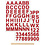 Creativ Company Rub-on Stickers, letters en cijfers, H: 17 mm, B: 17 mm, vel 12,2x15,3 cm, rood, 1 doos