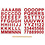 Creativ Company Rub-on Stickers, letters en cijfers, H: 17 mm, B: 17 mm, vel 12,2x15,3 cm, rood, 1 doos