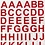 Creativ Company Rub-on Stickers, letters en cijfers, H: 17 mm, B: 17 mm, vel 12,2x15,3 cm, rood, 1 doos