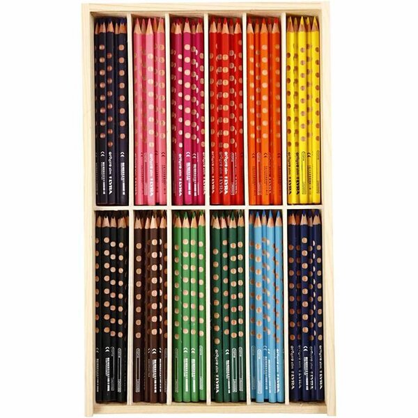 Lyra Groove Dunne Kleurpotloden, L: 18 cm, vulling 3,3 mm, diverse kleuren, 12x12 stuk/ 1 doos