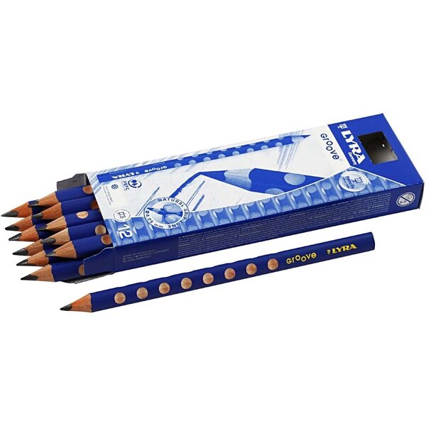 Lyra Groove Grafiet Potloden, d 10 mm, B, vulling 4,25 mm, 12 stuk/ 1 doos