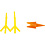 Creativ Company Kippen snavels en voeten, H: 28 mm, L: 30+37 mm, oranje, geel, 8 set/ 1 doos