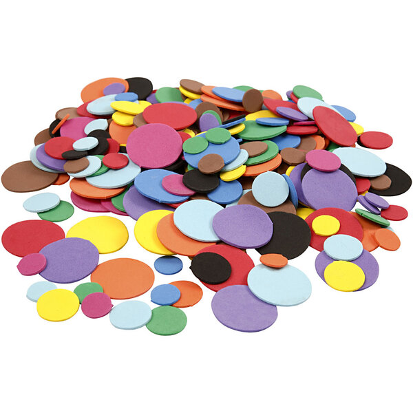 Creativ Company EVA Foam cirkels, d 12+20+32 mm, diverse kleuren, 300 div/ 1 doos