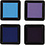 Creativ Company Stempelinkt, H: 2 cm, afm 3,5x3,5 cm, blauw, hemelsblauw, paars, violet, 4 stuk/ 1 doos