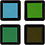 Creativ Company Stempelinkt, H: 2 cm, afm 3,5x3,5 cm, groen, lichtgroen, olijf, aqua, 4 stuk/ 1 doos