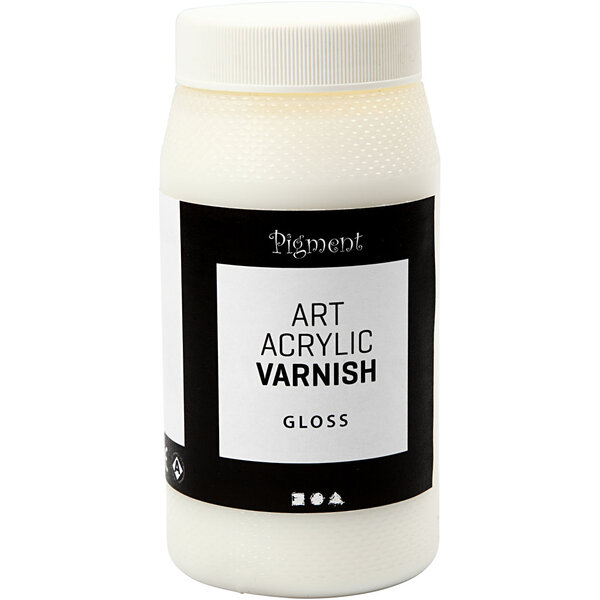 Creativ Company Art Acrylic Vernis, transparant glans, wit, 500 ml/ 1 Doosje