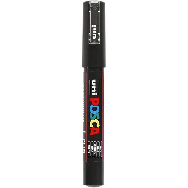 Uni-Posca Posca Marker, afm PC-1M, lijndikte 0,7 mm, extra-fijn, zwart, 1 stuk