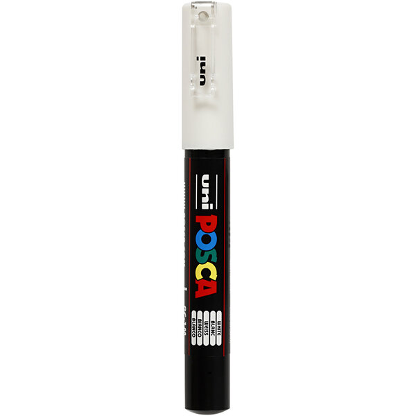 Uni-Posca Posca Marker, afm PC-1M, lijndikte 0,7 mm, extra-fijn, wit, 1 stuk
