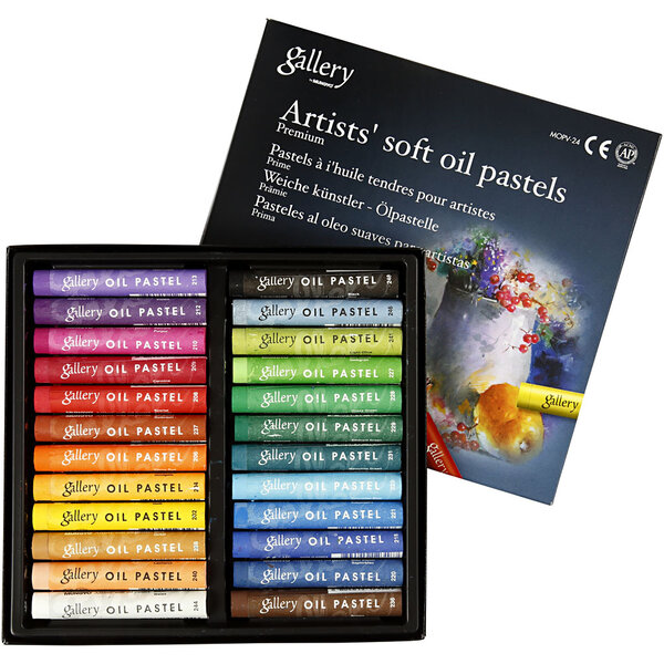 Mungyo Gallery Oliepastel Premium, L: 7 cm, dikte 10 mm, diverse kleuren, 24 stuk/ 1 doos