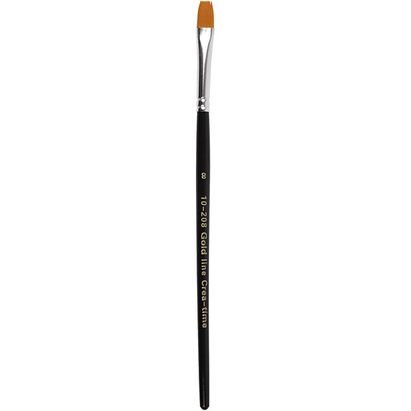 Creativ Company Gold Line penselen, afm 8, L: 18,5 cm, B: 8 mm, plat, 12 stuk/ 1 doos
