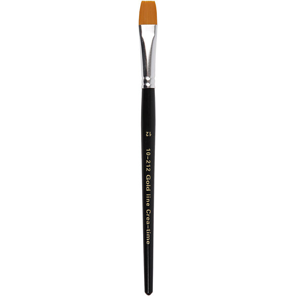 Creativ Company Gold Line penselen, afm 11, L: 19 cm, B: 9 mm, plat, 6 stuk/ 1 doos