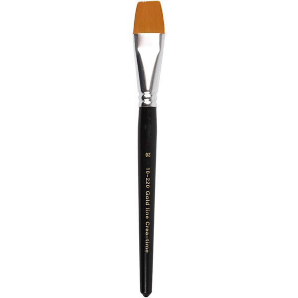Creativ Company Gold Line penselen, afm 20, L: 21 cm, B: 24 mm, plat, 6 stuk/ 1 doos