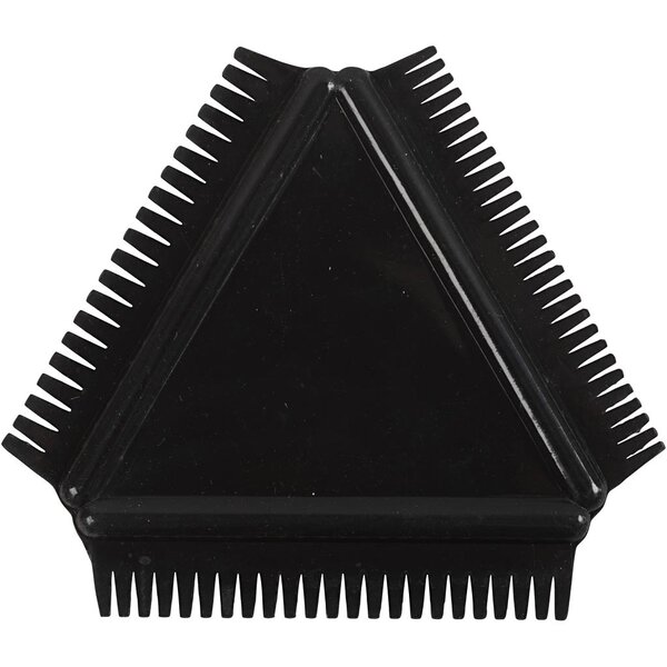 Creativ Company Structuurkam van rubber, afm 9 cm, zwart, 1 stuk