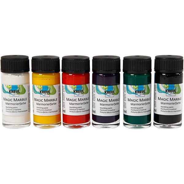 Kreul Magic Marble-verf, standaardkleuren, 6x20 ml/ 1 doos