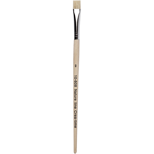 Creativ Company Nature Line kwasten, afm 8, L: 18,5 cm, B: 10 mm, plat, 12 stuk/ 1 doos