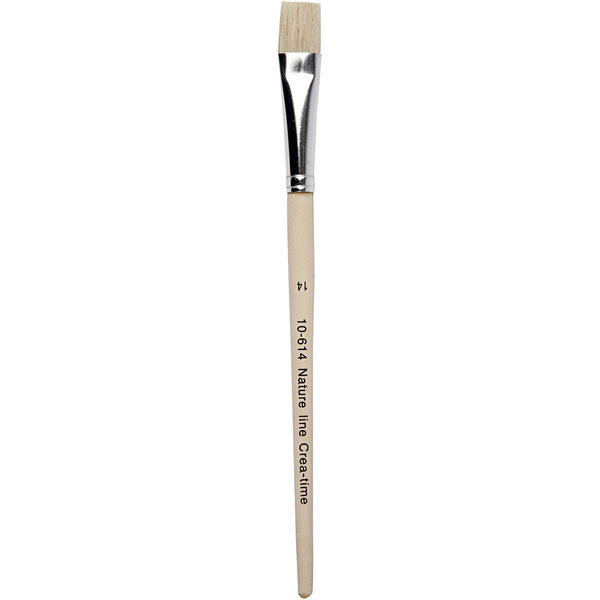 Creativ Company Nature Line kwasten, afm 14, L: 20 cm, B: 15 mm, plat, 12 stuk/ 1 doos