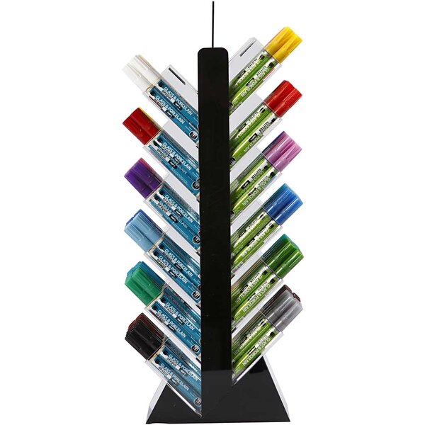 Kreul Glas- & Porseleinstiften, H: 52 cm, D: 11,5 cm, B: 24 cm, diverse kleuren, 24x6 stuk/ 1 doos