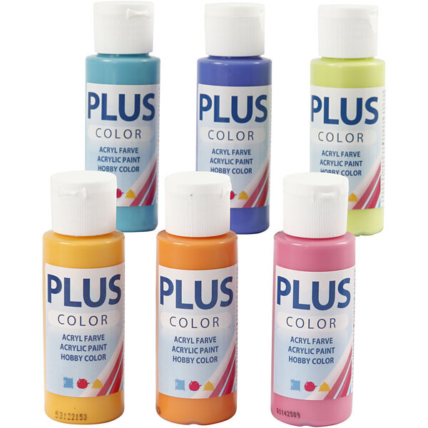 Plus Color Plus Color Acrylverf, kleurrijk, 6x60 ml/ 1 doos