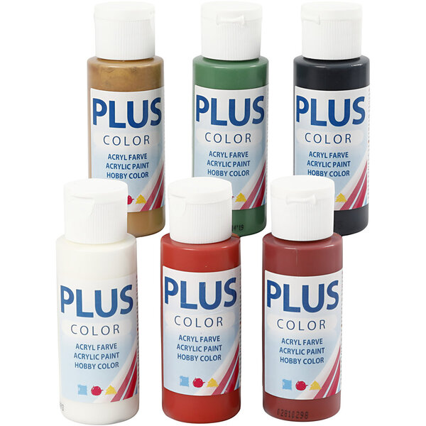 Plus Color Plus Color Acrylverf, Kerst verf, 6x60 ml/ 1 doos