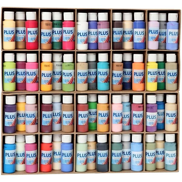 Plus Color Plus Color Acrylverf, diverse kleuren, 60x60 ml/ 1 doos