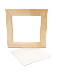  Canvas paneel met lijst, afm 15x15x0,3 cm, wit, 1 stuk