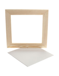  Canvas paneel met lijst, afm 20x20x0,3 cm, wit, 1 stuk