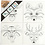 Canvas met print, dieren, afm 20x20 cm, 280 gr, wit, 4 stuk/ 1 doos