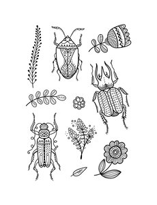 Creativ Company Silicone stempels, insecten, vel 11x15,5 cm, 1 vel