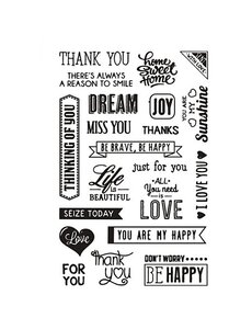 Creativ Company Silicone stempels, Engelse tekst, vel 11x15,5 cm, 1 vel