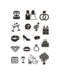 Creativ Company Silicone stempels, huwelijk, vel 11x15,5 cm, 1 vel