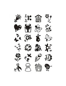 Creativ Company Silicone stempels, kleine lieve groetjes, vel 11x15,5 cm, 1 vel