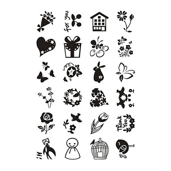 Creativ Company Silicone stempels, kleine lieve groetjes, vel 11x15,5 cm, 1 vel