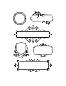 Creativ Company Silicone stempels, lijsten met ornamenten, vel 11x15,5 cm, 1 vel