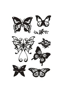 Creativ Company Silicone stempels, vlinders, vel 11x15,5 cm, 1 vel