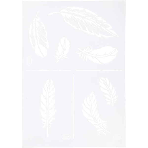 Viva Decor Flexibel sjabloon, veren, A4, vel 210x297 mm, 1 stuk