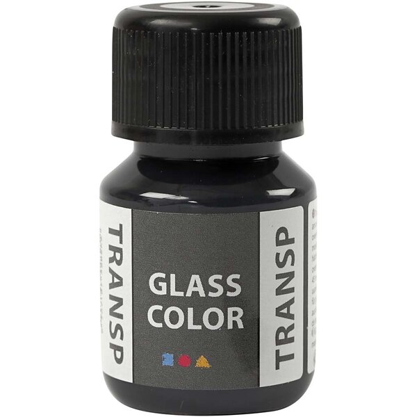 Creativ Company Glass Color Transparent, zwart, 30 ml/ 1 fles