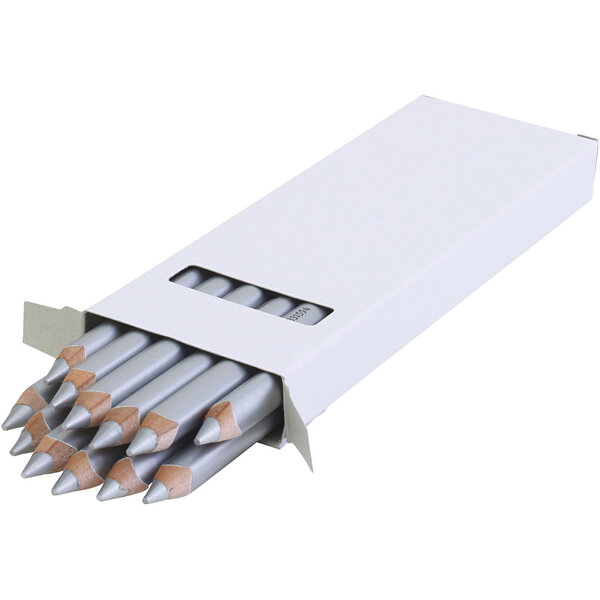 EDU3 Edu Jumbo Kleurpotlood, dikte 10 mm, vulling 6,25 mm, zilver, 12 stuk/ 1 doos