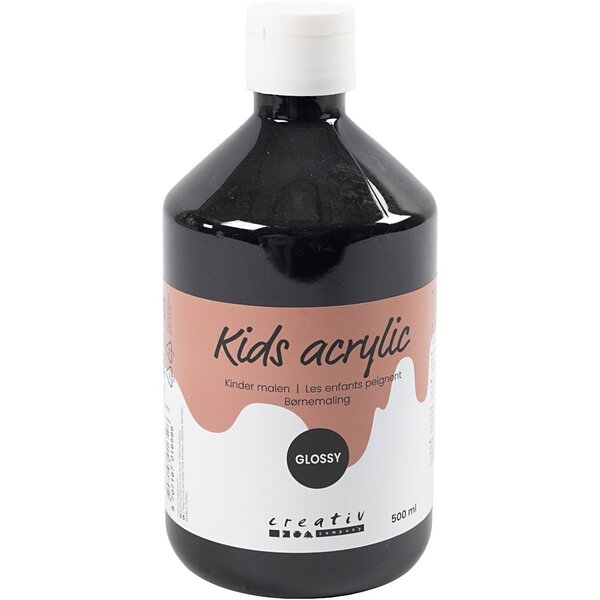 Creativ Company Acrylverf Glossy, zwart, 500 ml/ 1 fles