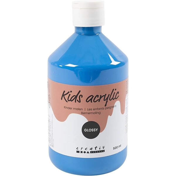 Creativ Company Acrylverf Glossy, primair blauw, 500 ml/ 1 fles