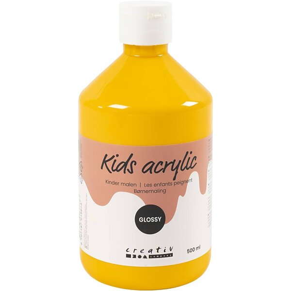Creativ Company Acrylverf Glossy, geel, 500 ml/ 1 fles