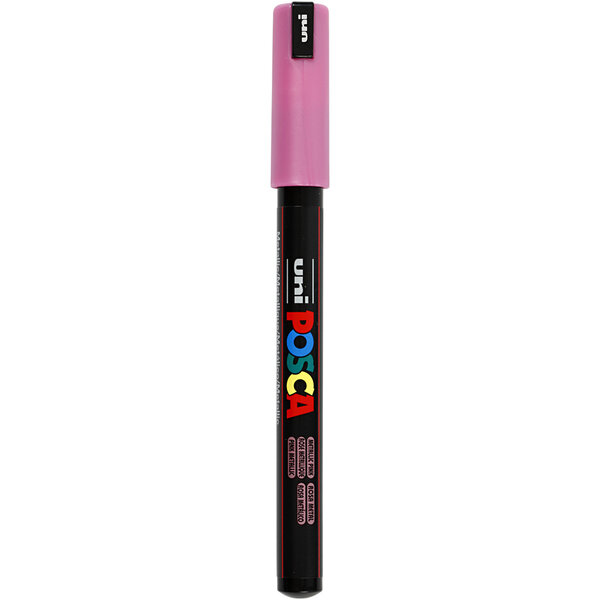 Uni-Posca Posca Marker, afm PC-1MR, lijndikte 0,7 mm, extra-fijn, metallic pink, 1 stuk