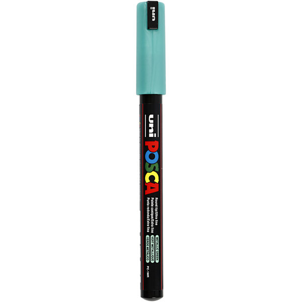 Uni-Posca Posca Marker, afm PC-1MR, lijndikte 0,7 mm, extra-fijn, groen metallic, 1 stuk