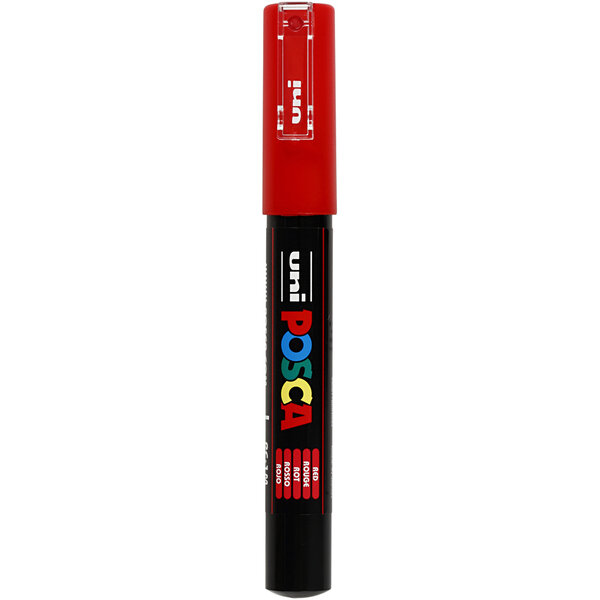 Uni-Posca Posca Marker, afm PC-1M, lijndikte 0,7 mm, extra-fijn, rood, 1 stuk