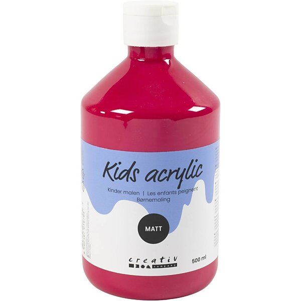 Creativ Company Acrylverf Mat, primair rood, 500 ml/ 1 fles